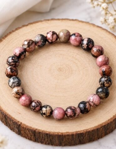 rhodonite faceted bracelet 8mm