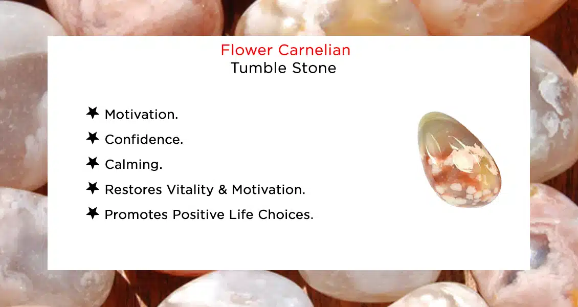 Natural Flower Carnelian Tumble Stone
