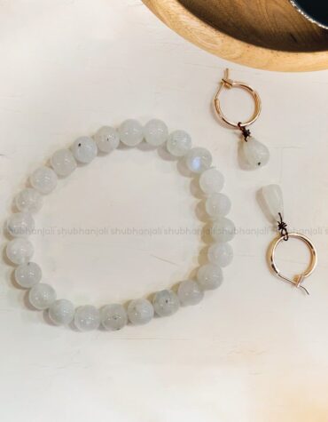 Crystal Moonstone Bracelet and Earring