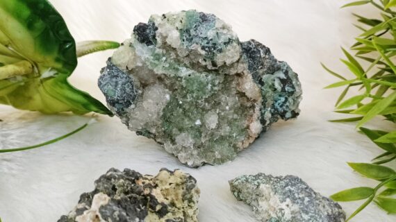 Green Calcite With Stilibite Cluster