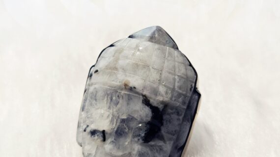 Rainbow Moonstone Crystal Buddha Face Finger Ring