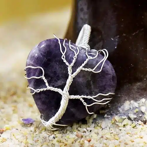 Amethyst Heart Shape Stone with Wire Wrapped-Shubhanjali (4) Shop Amethyst Heart Shape Stone with Wire Wrapped