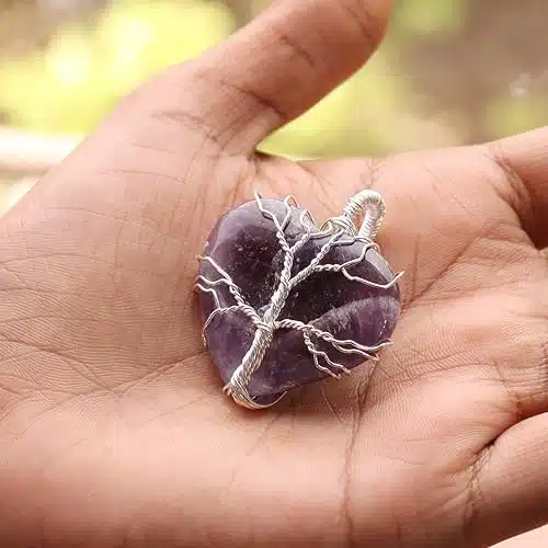 Amethyst Heart Shape Stone with Wire Wrapped-Shubhanjali (5) Shop Amethyst Heart Shape Stone with Wire Wrapped