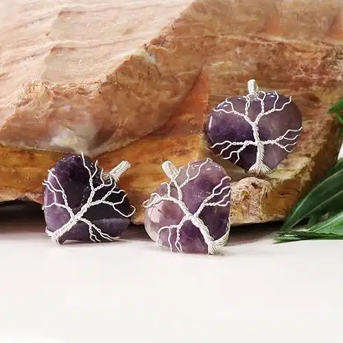 Amethyst Heart Shape Stone with Wire Wrapped-Shubhanjali (6) Shop Amethyst Heart Shape Stone with Wire Wrapped