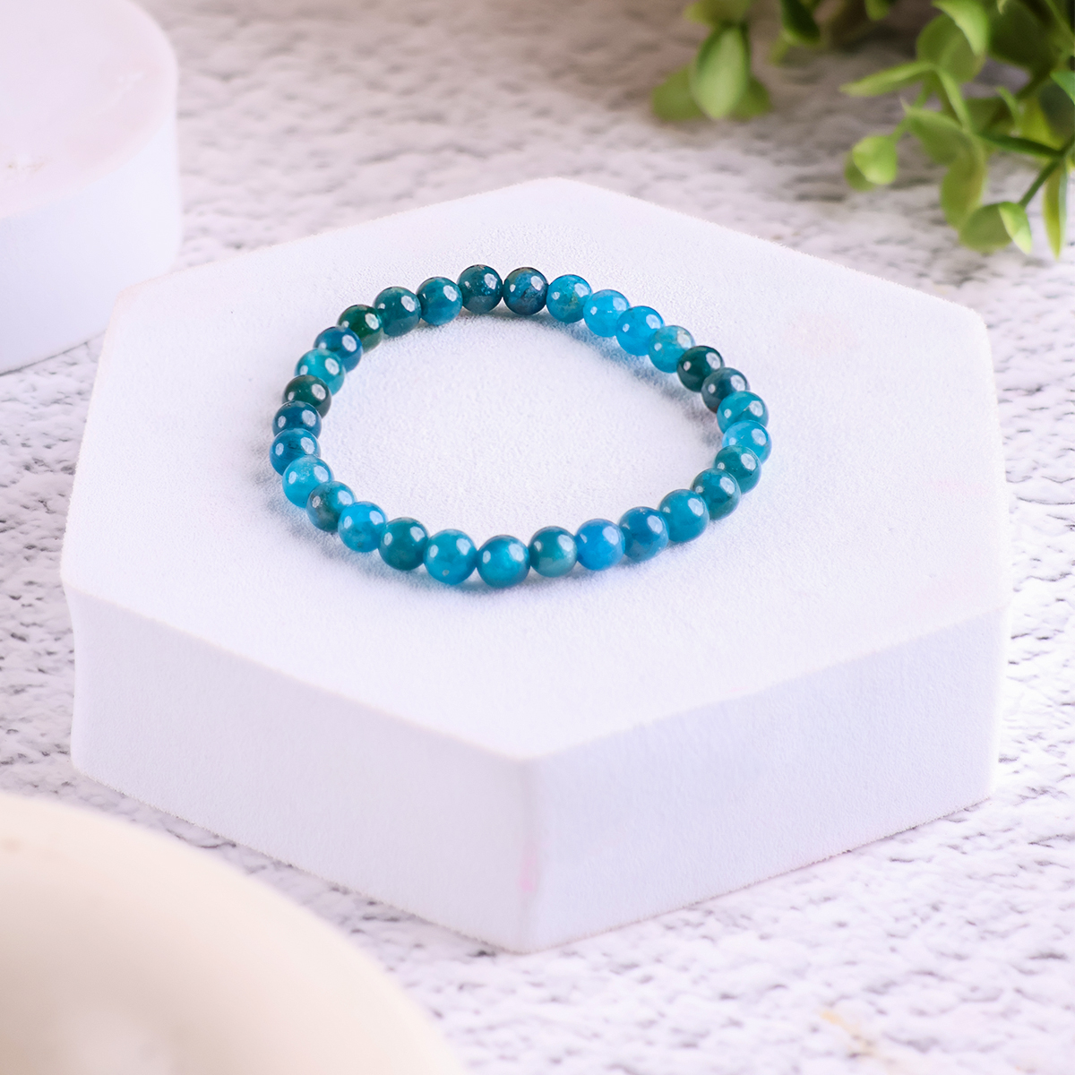 Blue Apatite blue apatite bracelet 6 mm