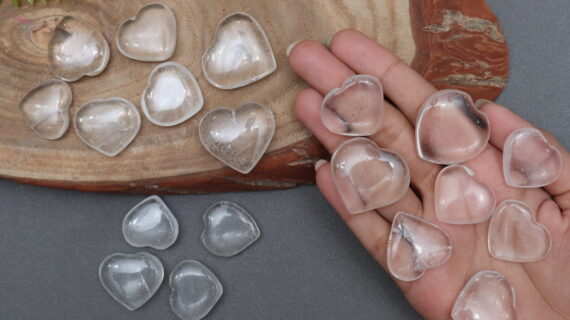 Clear Quartz Medium Hearts Heart Shape