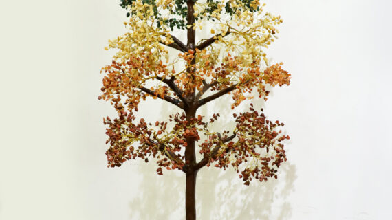 7 Chakra Tree Good Luck Home, Office Decor Showpiece Decoration Gift with Golden Wire and 5000 Beads