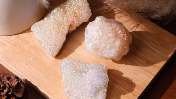 Angel Aura Quartz Cluster Raw Stone