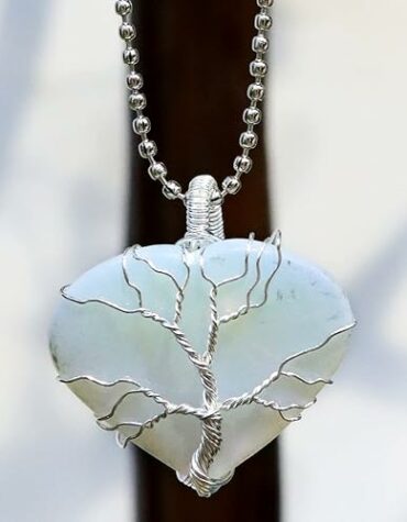Shop Opalite Heart Shape Stone with Wire Wrapped