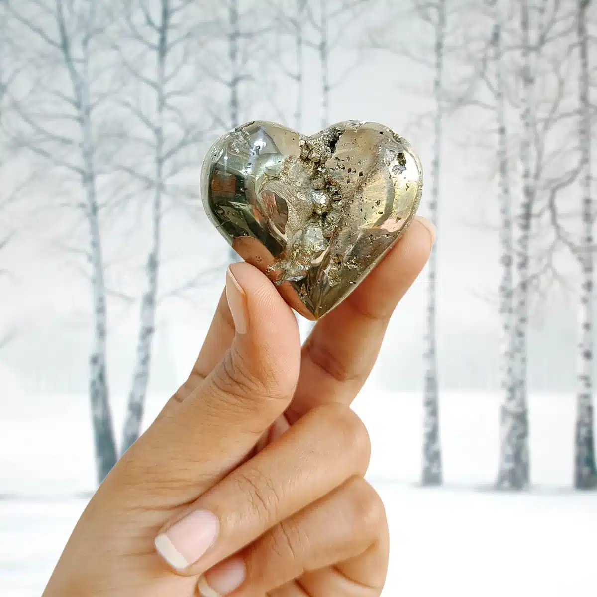 Shop Pyrite Crystal Cluster In Heart Shape