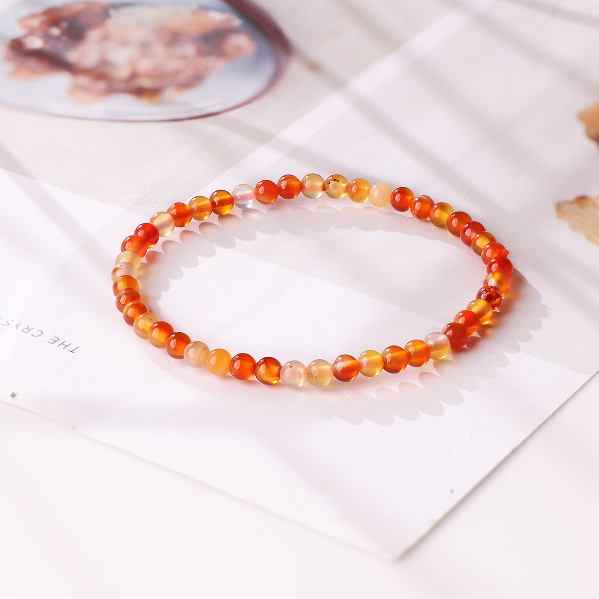 Red Carnelian Round Beads Bracelet (5)