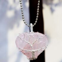 Shop Rose Quartz Heart Wire Wrapped Pendant