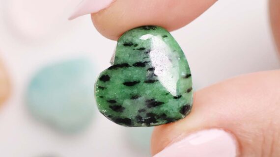 Ruby Zoisite Mini Hearts Shape