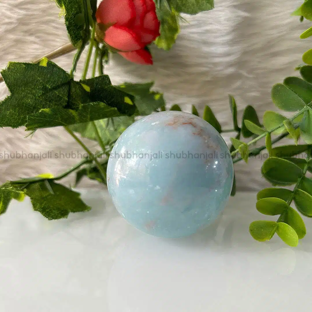 Shubhanjali-Angelite Crystal Sphere Ball Natural Angelite Crystal Sphere / Ball