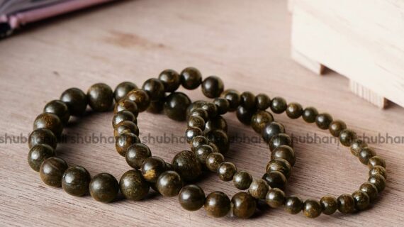 Bronzite Round Stone Elastic Beads Bracelets