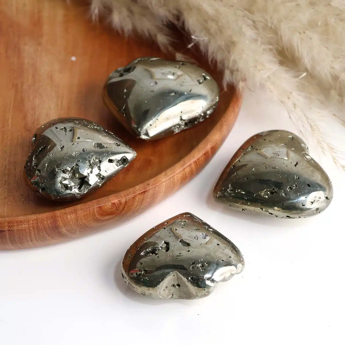 Shubhanjali-Pyrite Cluster In Heart Shape (1) Shop Pyrite Cluster In Heart Shape High Energy Chakra Crystal