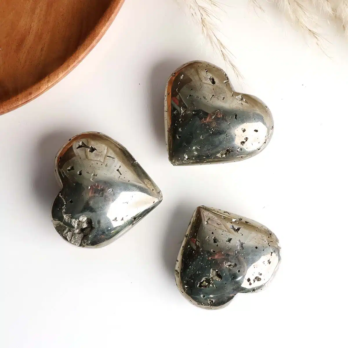 Shubhanjali-Pyrite Cluster In Heart Shape (5) Shop Pyrite Cluster In Heart Shape High Energy Chakra Crystal