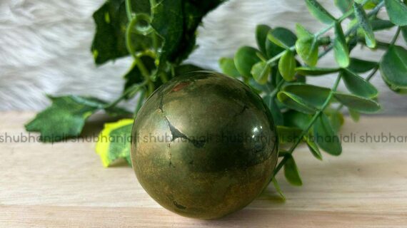 Pyrite Carved Sphere /Ball, Pyrite Crystallized and Polished Crystal Stone Ball