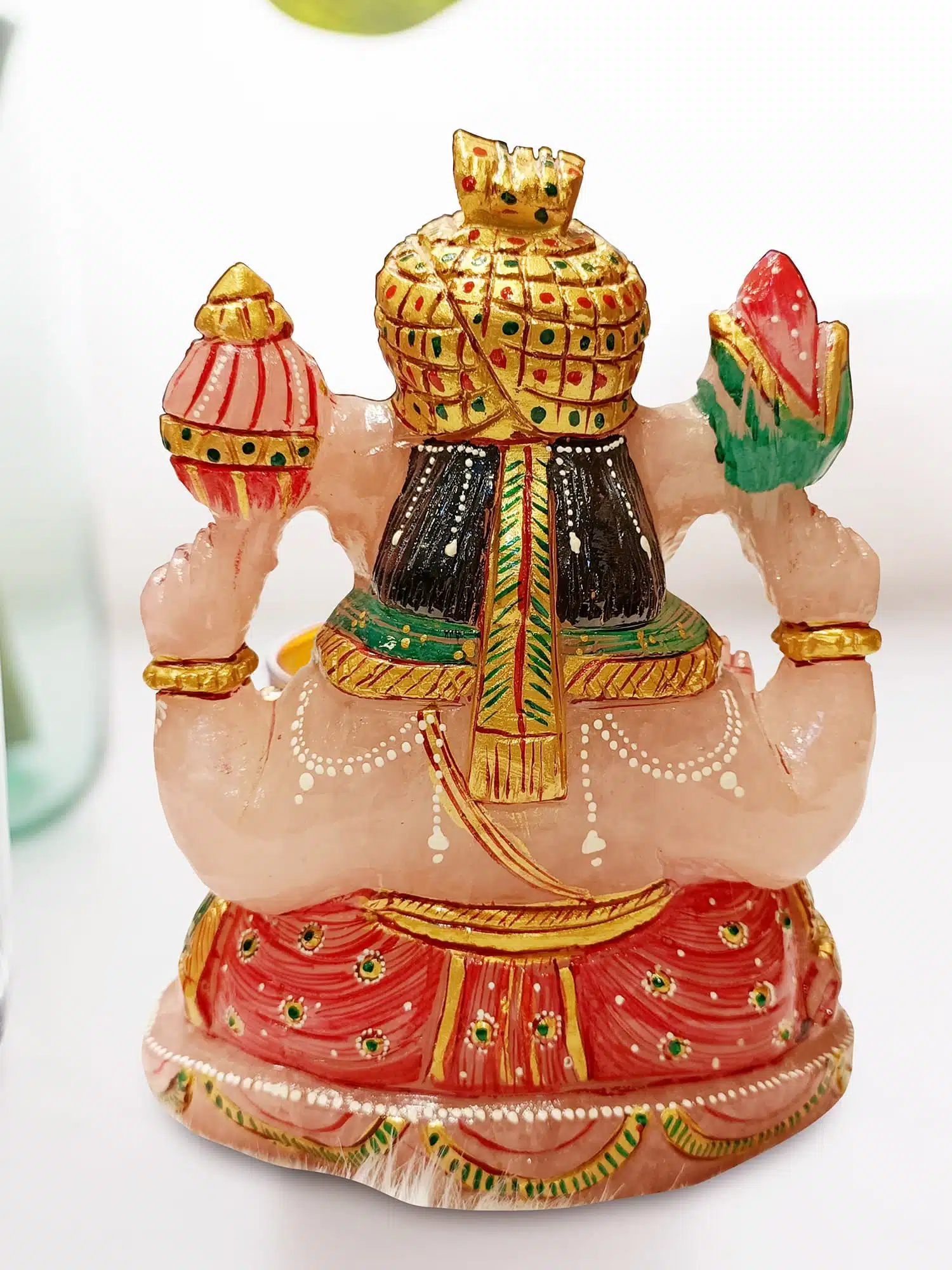 Shubhanjali-Rose Quartz Lord Ganesh-2 Rose Quartz Lord Ganesh