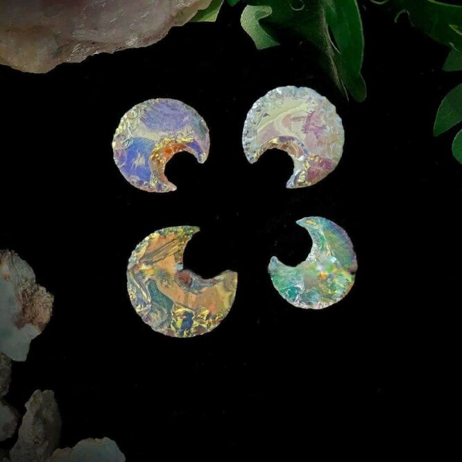 Opalite Half Moon Shape