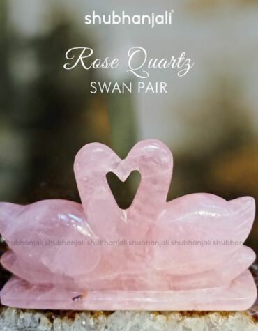 Rose Quartz Swan Pair