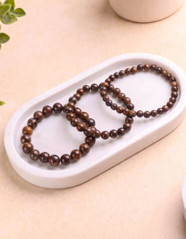 bronzite round beads bracelet