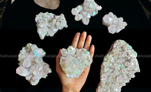 Angel Aura Quartz Cluster Raw Stone