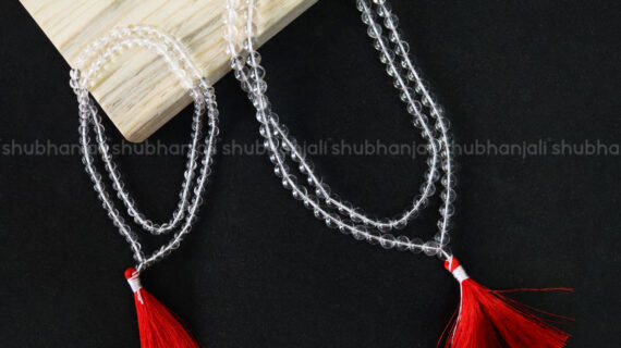 Clear Quartz Round Stone 108+1 Beads Jaap Mala For ( 6,8 MM )