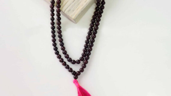Garnet Round Stone 108+1 Beads Jap Mala 8 MM