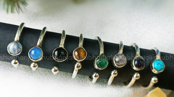 Round Crystal Stone Alloy Metal Adjustable Small Ring