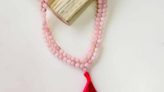 Rose Quartz Stone Round Beads 108+1 Beads Jaap Mala