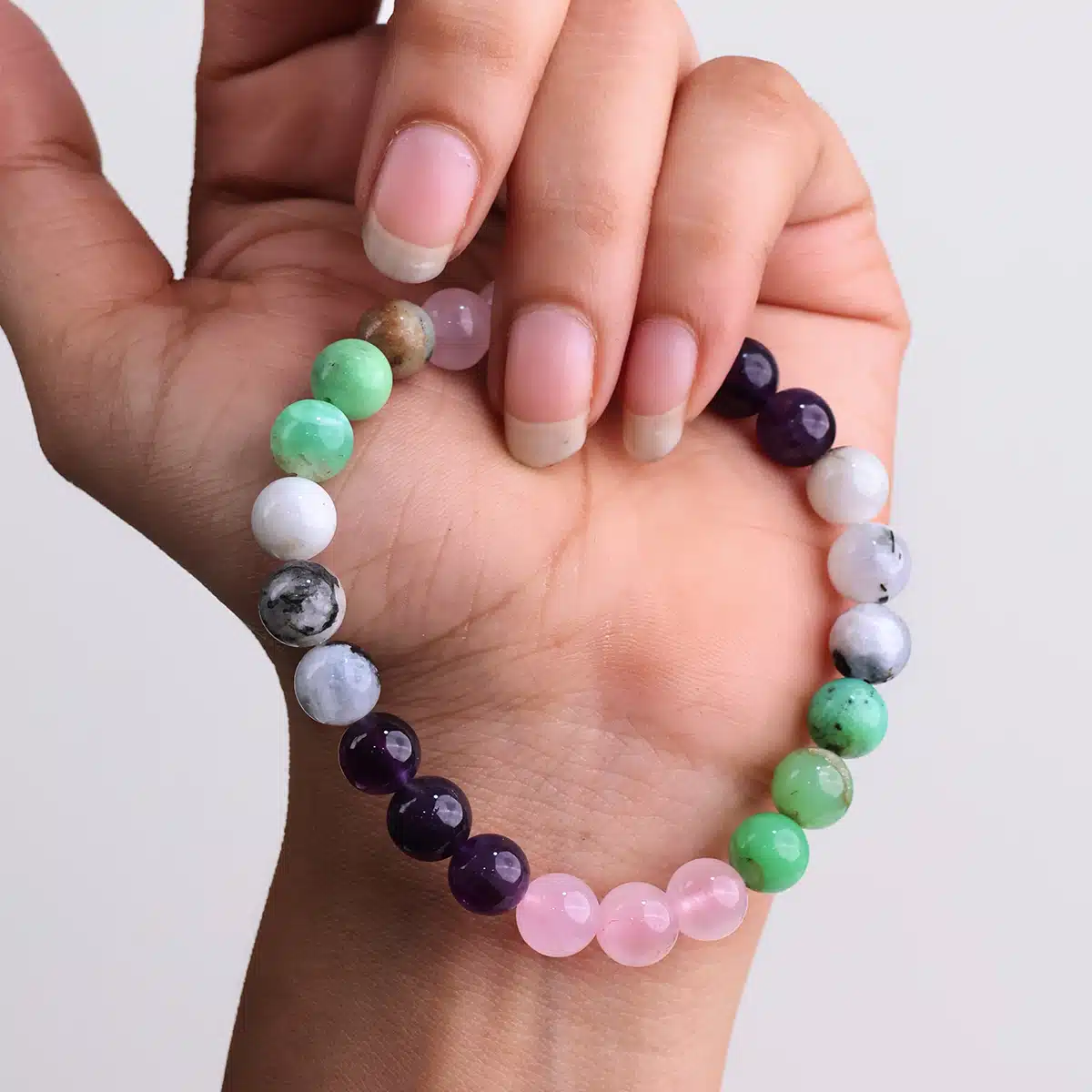 Shubhanjali-Crystal Bracelet Skin Disorder_1 Skin Disorder 8mm 24 Beads Elastic Bracelet For Skin