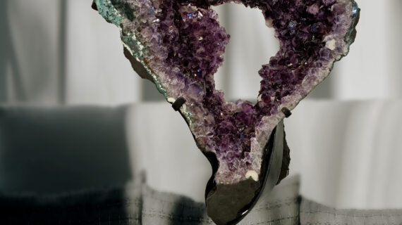 Amethyst V Shape Crystal On Stand, Brazilian Amethyst Slice/Ring on Rotating Stand, Amethyst Geode with Stand, Amethyst Druzy Cluster
