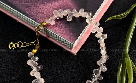 Rose Quartz Tear Drop Bead Bracelet