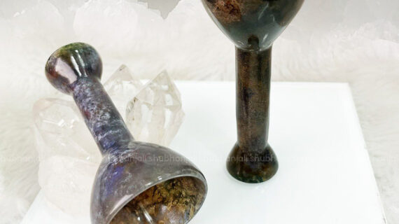 Moss Agate Crystal Drinking Glass Cup-Big
