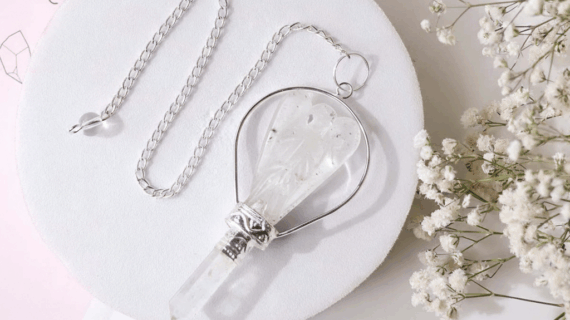 Clear Quartz Angel Pendulum, Dowser