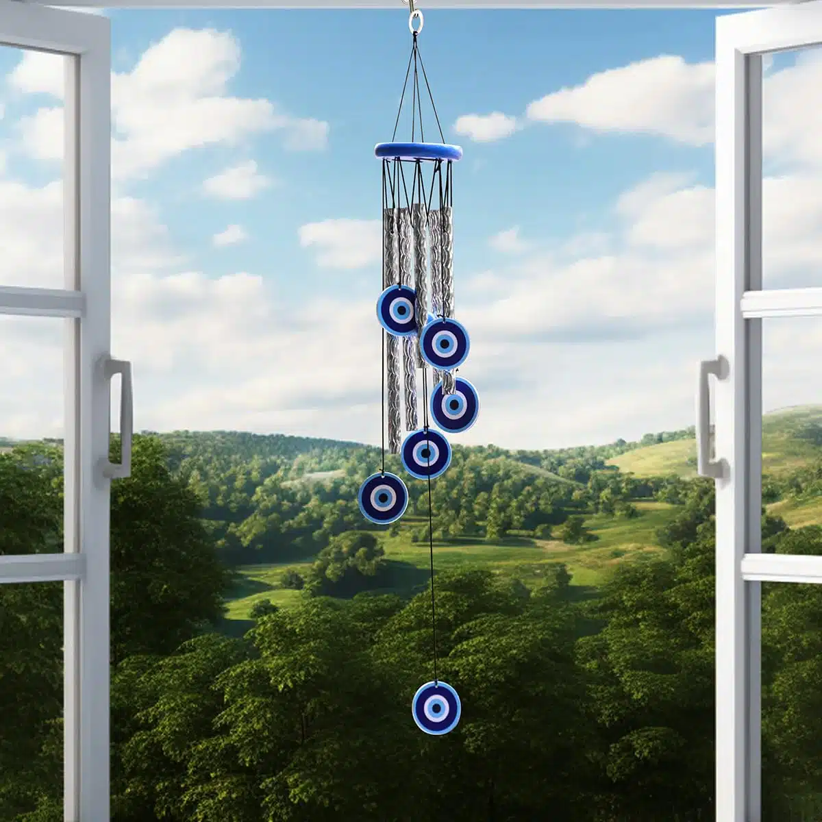 Evil eye Wind Chime for Home Decoration-Shubhanjali (2) Shop Evil eye Wind Chime for Home Decoration