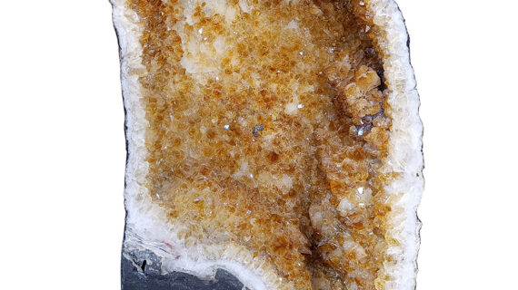 Citrine Crystal Geode with Deep Yellow Citrine Points