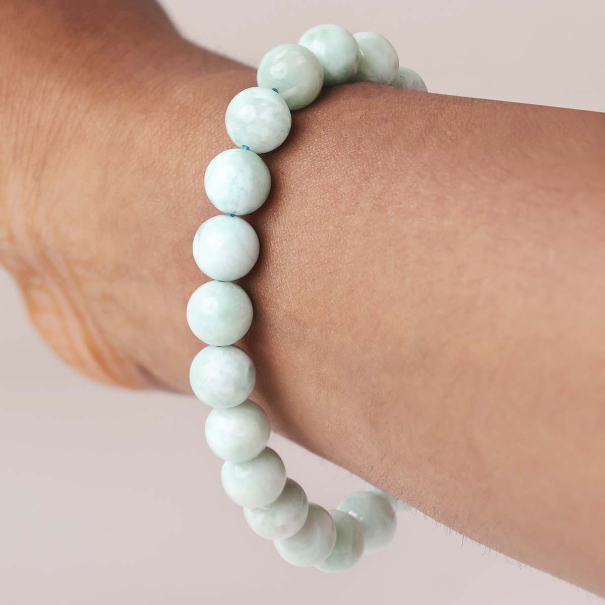 Larimar Bracelet – 8mm, Crystal for Calm, Anxiety, Meditation (1)