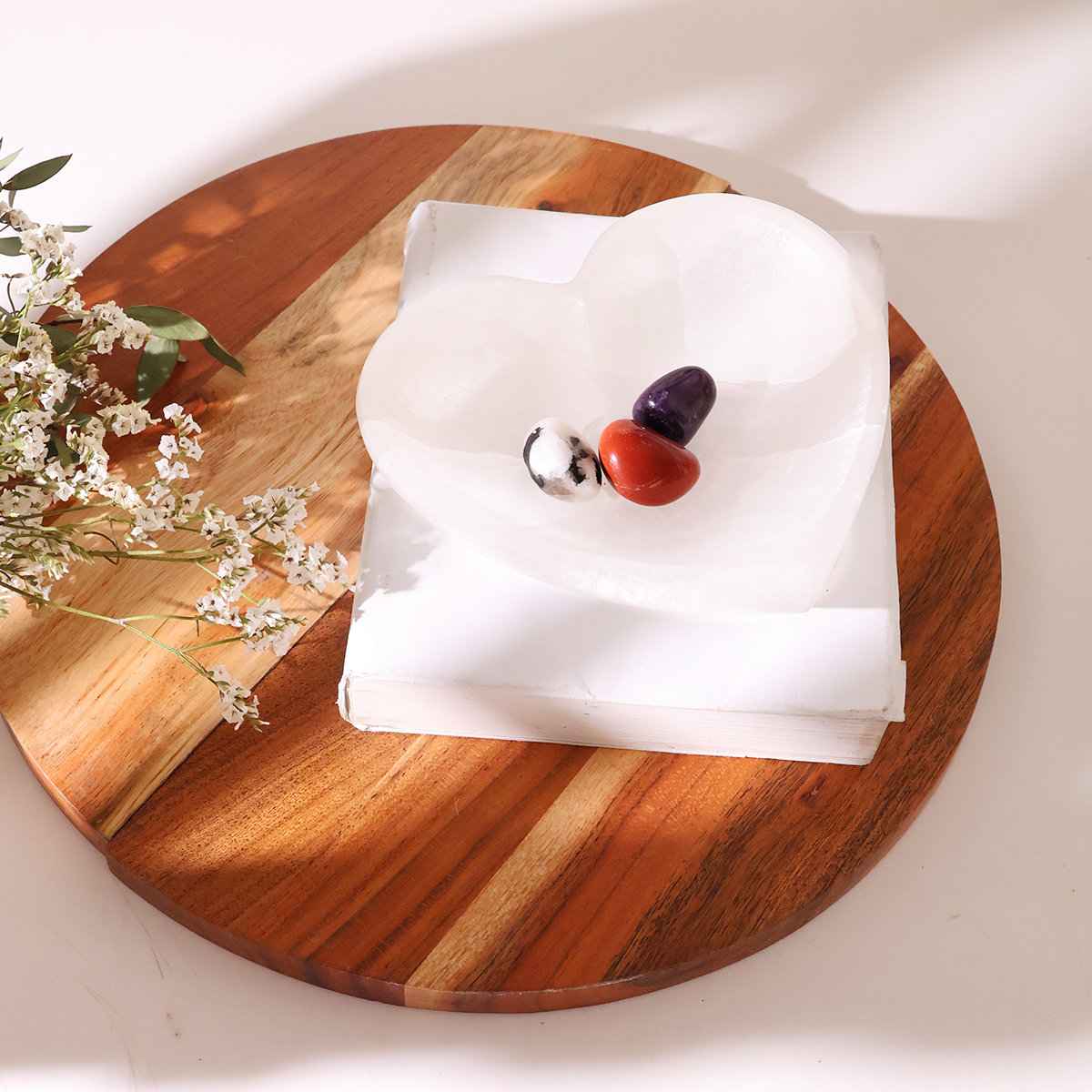 Selenite Heart Shape Bowl, Crystal for Cleansing, Charging (3)