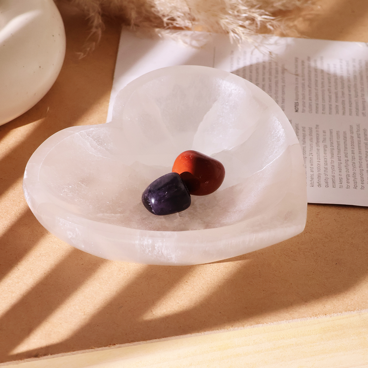 Selenite Heart Shape Bowl, Crystal for Cleansing, Charging (5)