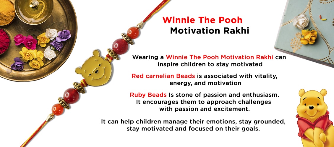 Winnie The Pooh Motivation Rakhi For motivate,confidence, creativity