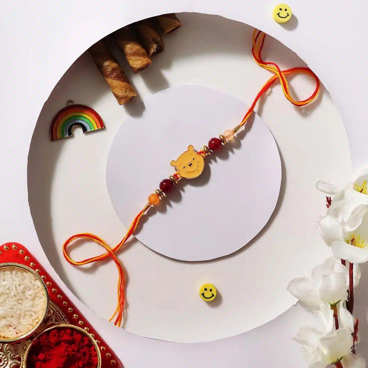 Shubhanjali-Winnie The Pooh Motivation Crystal Rakhi (3) Shop Winnie The Pooh Motivation Rakhi For motivate,confidence, creativity