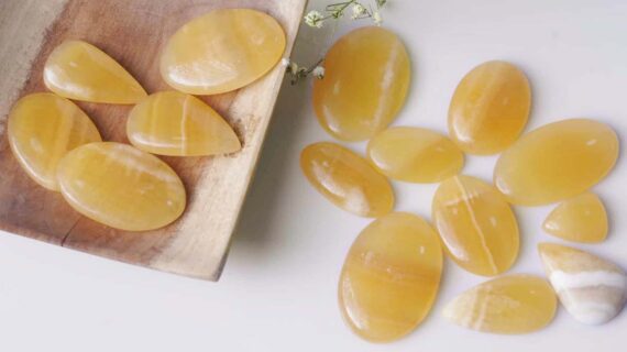 Yellow Calcite Lace Cabochon