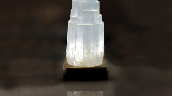 Selenite Tower Lamp, Mountain Shape Selenite Lamp, Selenite Crystal Lamp, Selenite Wand Lamp, Crystal Gemstone Decor Lamp