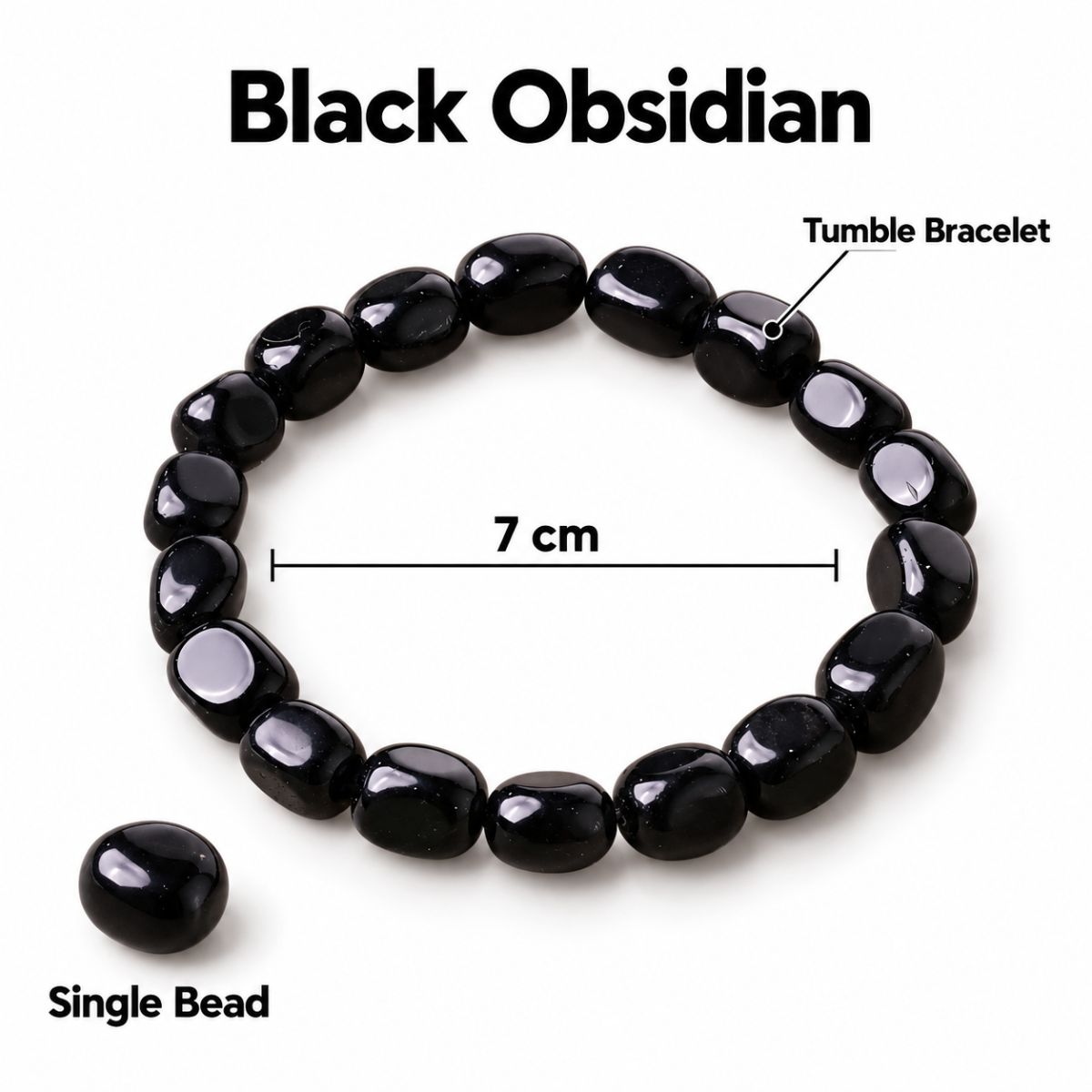 Black Obsidian Tumble Bracelet black obsidian tumble bracelet