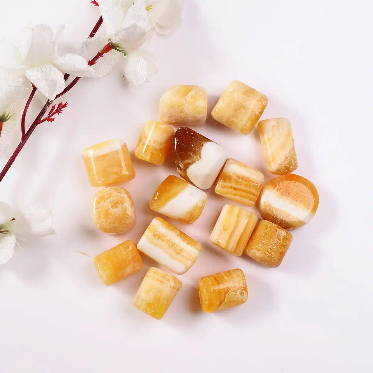 Honey Calcite Tumbles Stone-Shubhanjali (4) Shop Honey Calcite Crystal Tumbles Stone