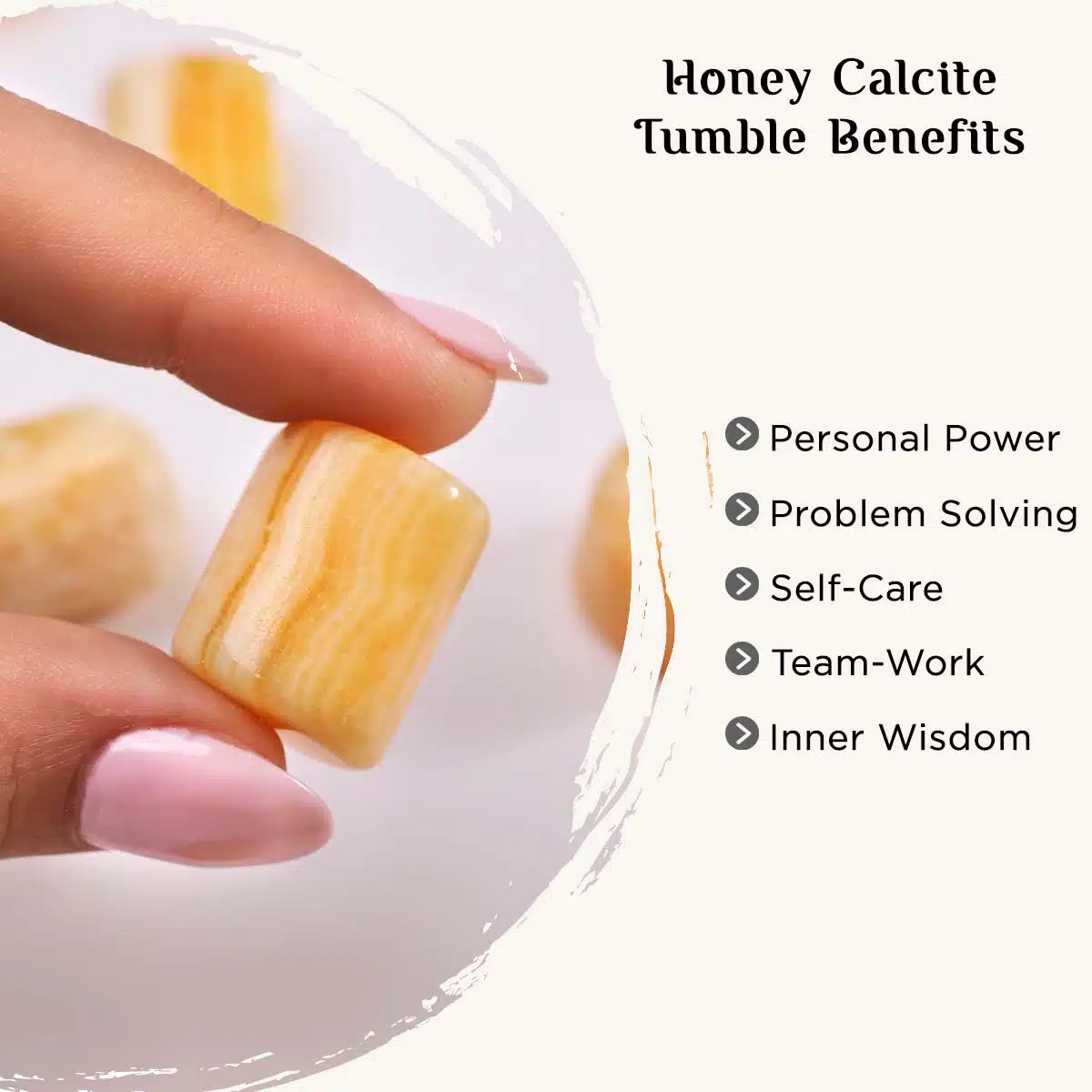 Honey Calcite Tumbles Stone-Shubhanjali Shop Honey Calcite Crystal Tumbles Stone