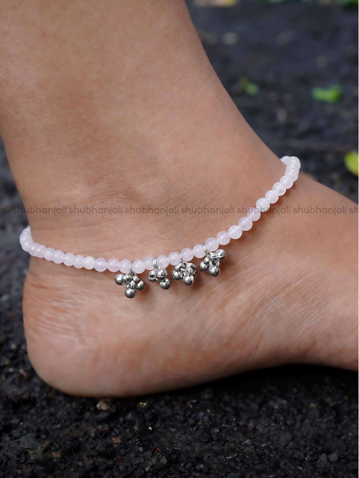 Crystal Anklet Buy Online Natural Rose Quartz Crystal Leg Foot Anklet