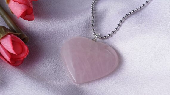 Rose Quartz Heart Crystal Pendant